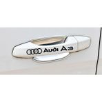 Agdeniz Audi A3 Için Uyumlu Aksesuar Kapı Kolu ve Jant Sticker Set 8 Adet 11*1.2 cm - Standart - Siyah