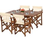 Bahçeme Rejisör Atina Ahşap 80x140 Masa + 4 Sandalye Katlanır Bahçe Takımı