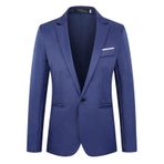 Generisch 2025 Dar Kesim Modern Mavi Blazer Erkek Takım Ceket