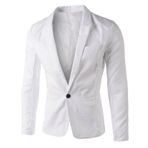 Generisch 2025 Hafif Standart Beyaz Sportif Slim Blazer Erkek Takım Ceket
