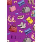 Independently published Monthly Bill Organizer: 6x9 Medium Bill Tracker Notebook Undated | Fashion Handbag Shoe Design Purple