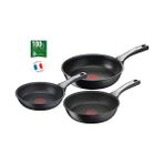 Tefal Titanyum 6x Excellence 3lü Tava Seti 32+28+26 cm - Siyah
