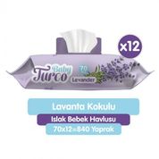 Baby Turco 12 x 70 Adet Lavanta Kokulu Islak Bebek Havlusu