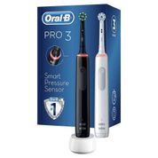 Oral-B 2'li Siyah & Beyaz Pro3 3900 Şarj Edilebilir Diş Fırçası Set