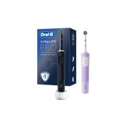 Oral-B  Vitality Pro 2'li Siyah Lila Avantaj Paketi Şarjlı Elektrikli Diş Fırçası