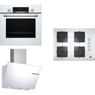 Bosch HBF514BW1T - POP7C2O12O - DWK66PJ20T Beyaz Lux 3'lü Ankastre Set