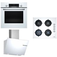 Bosch HBF534EW3T - POP6C2O10O - DWK66PJ20T Lux Beyaz 3'lü Ankastre Set