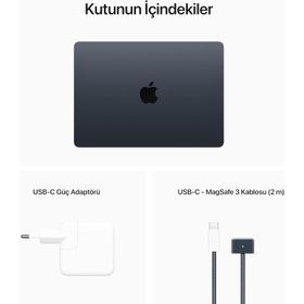Apple MacBook Air MLY33TU/A M2 8CPU 8GPU 8GB RAM 256GB SSD macOS 13.6 inç Gece Yarısı Laptop - Notebook