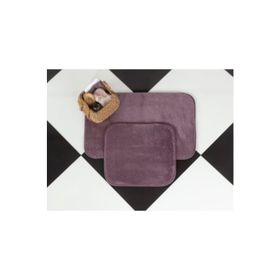 Madame Coco 50x80 + 45x50 cm Koyu Mürdüm Carol 2'li Banyo Paspası