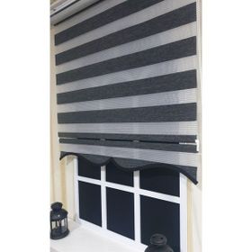 Storburada STB904 Zebra Organze Kırçıl Etek Dilimli Siyah 100x200 cm Stor Perde
