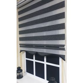 Storburada STB904 Zebra Organze Kırçıl Etek Dilimli Siyah 100x200 cm Stor Perde