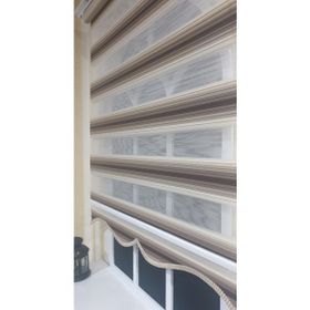 Storburada Zebra Renk Geçişli Kahve Etek Dilimli Stb 484 Kahverengi 90 X 260 Stor Plise Perde
